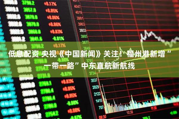 低息配资 央视《中国新闻》关注！福州港新增“一带一路”中东直航新航线